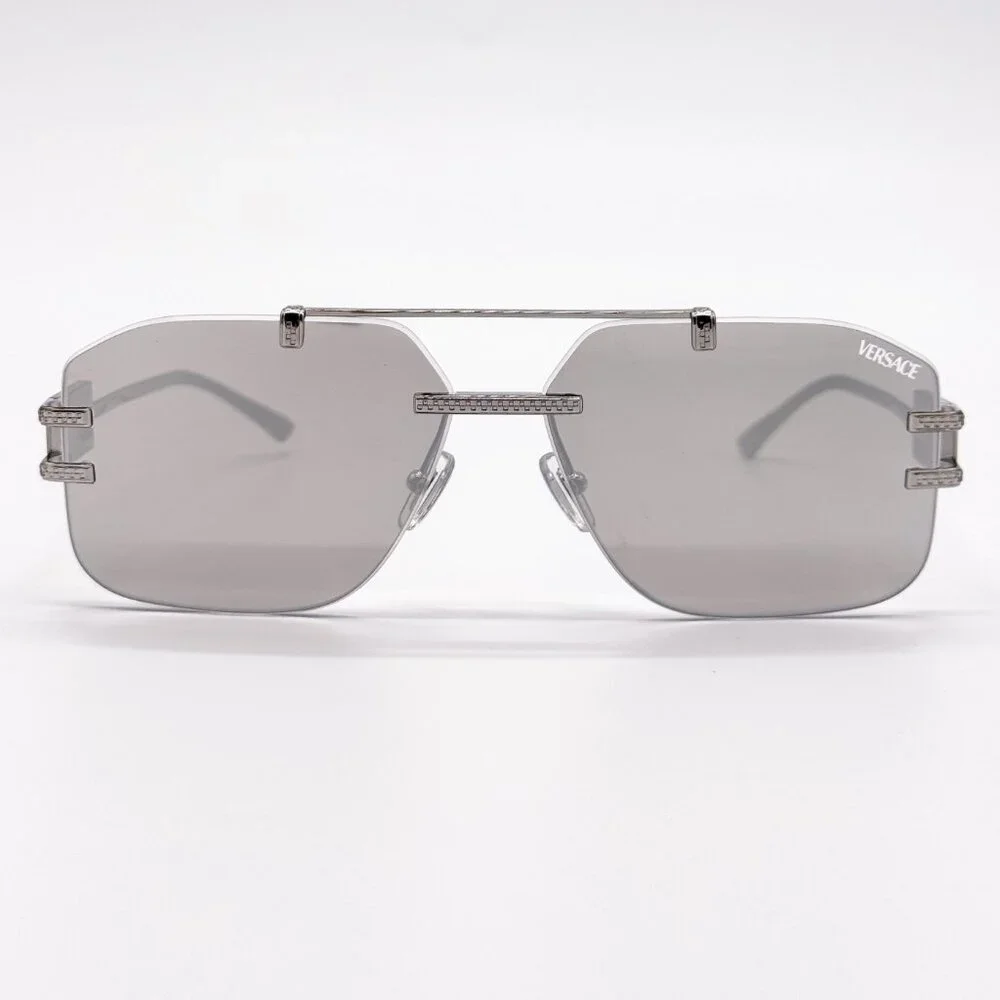 NEW VERSACE VE2275 1000/8V SUNGLASSES VE2275 10008V SILVER MOD 2275 1000/8V